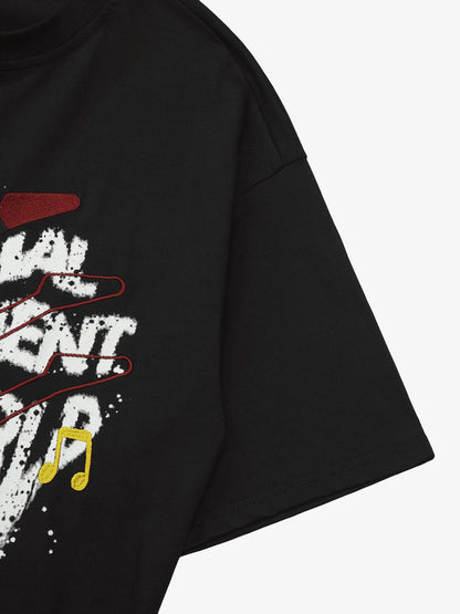 Thesupermade High Street Embroidered Letters Creative Printed T-shirt 
