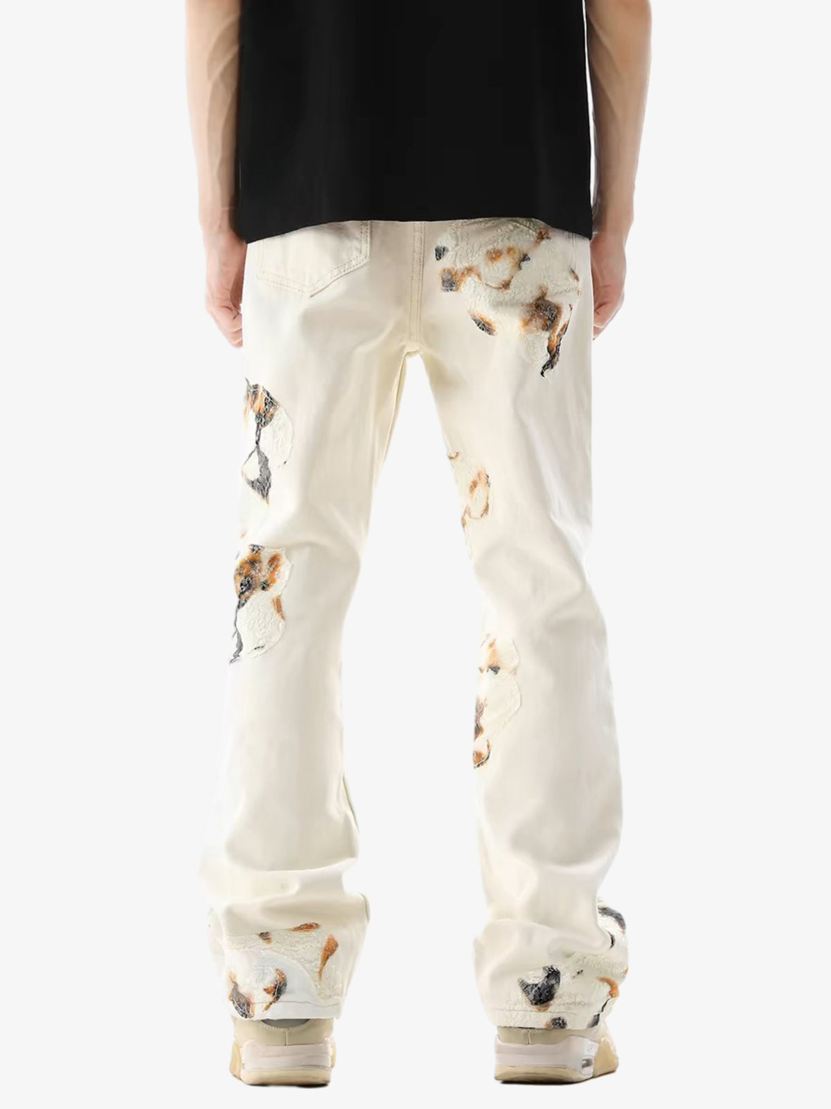 Thesupermade American Retro Lace Patchwork Jeans 