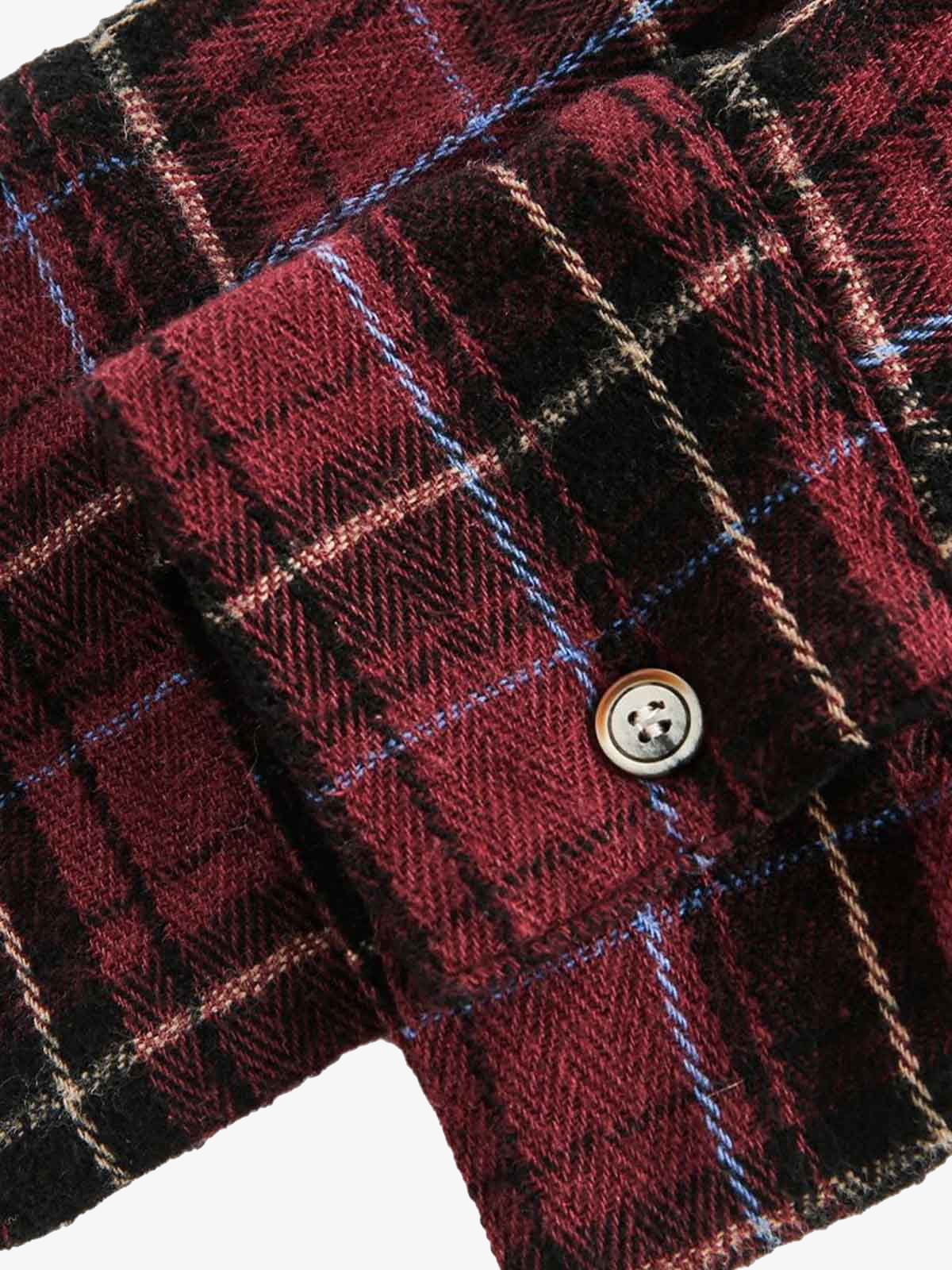 Retro Faux Two-Piece Plaid Shirt 