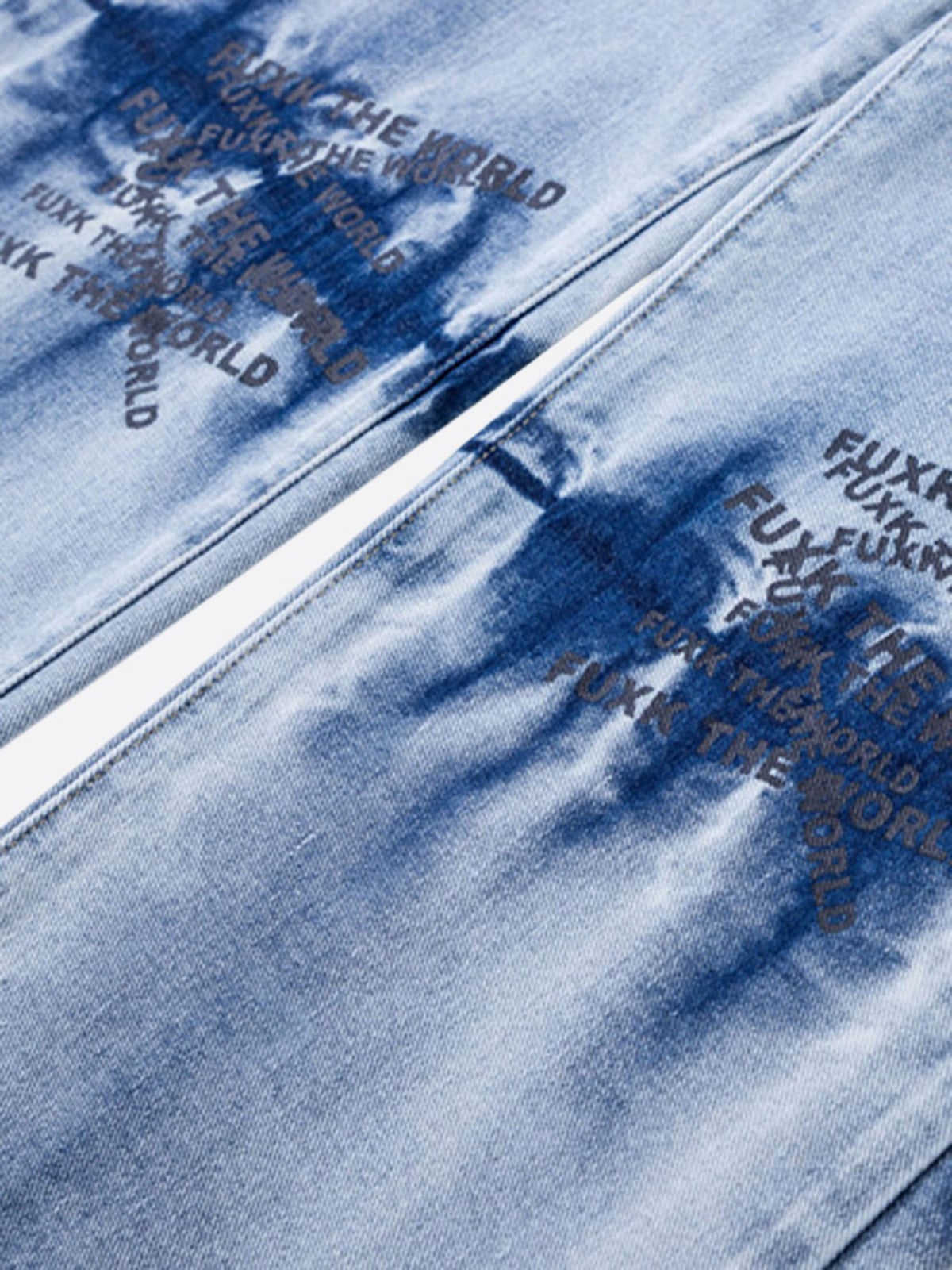 Niche Design Letter Embroidered Tie-dye Gradient Jeans 