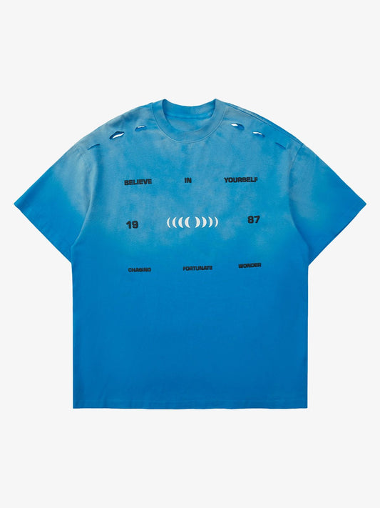 Thesupermade High Street Gradient Design Hole T-shirt - 2139 