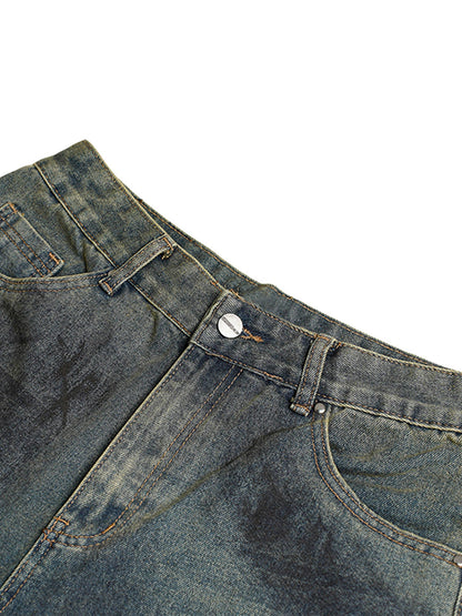 Thesupermade High Street Washed Distressed Denim Shorts 