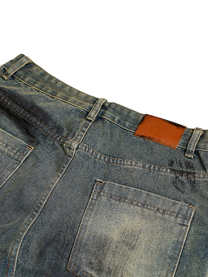 Thesupermade High Street Washed Distressed Denim Shorts 