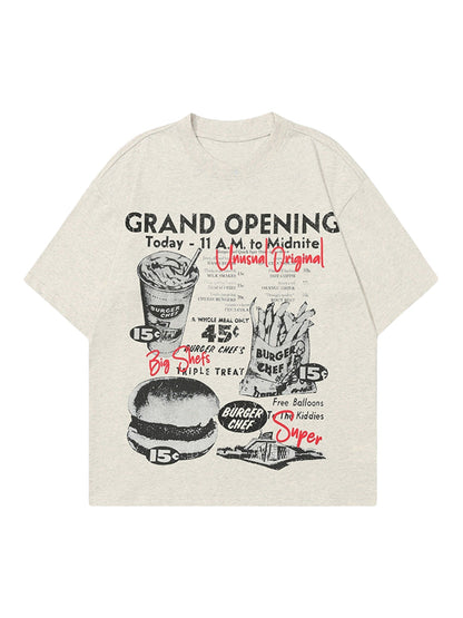 Retro Hip-hop Black And White Sticker T-shirt 