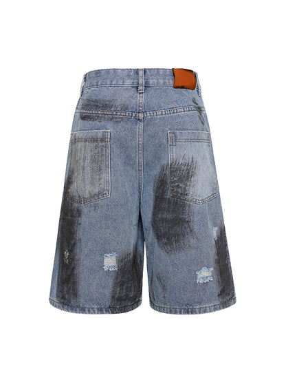 Thesupermade High Street Washed Distressed Denim Shorts 