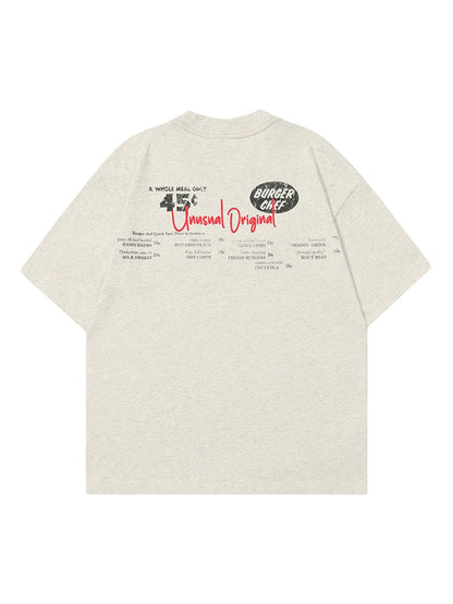 Retro Hip-hop Black And White Sticker T-shirt 