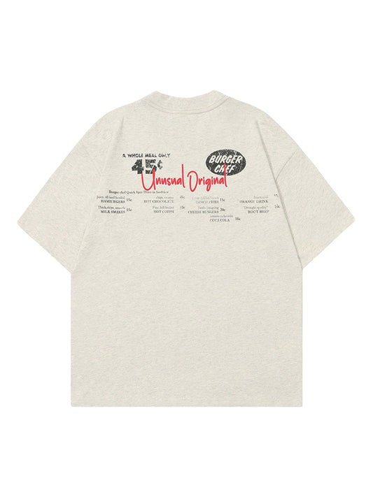 Retro Hip-hop Black And White Sticker T-shirt 
