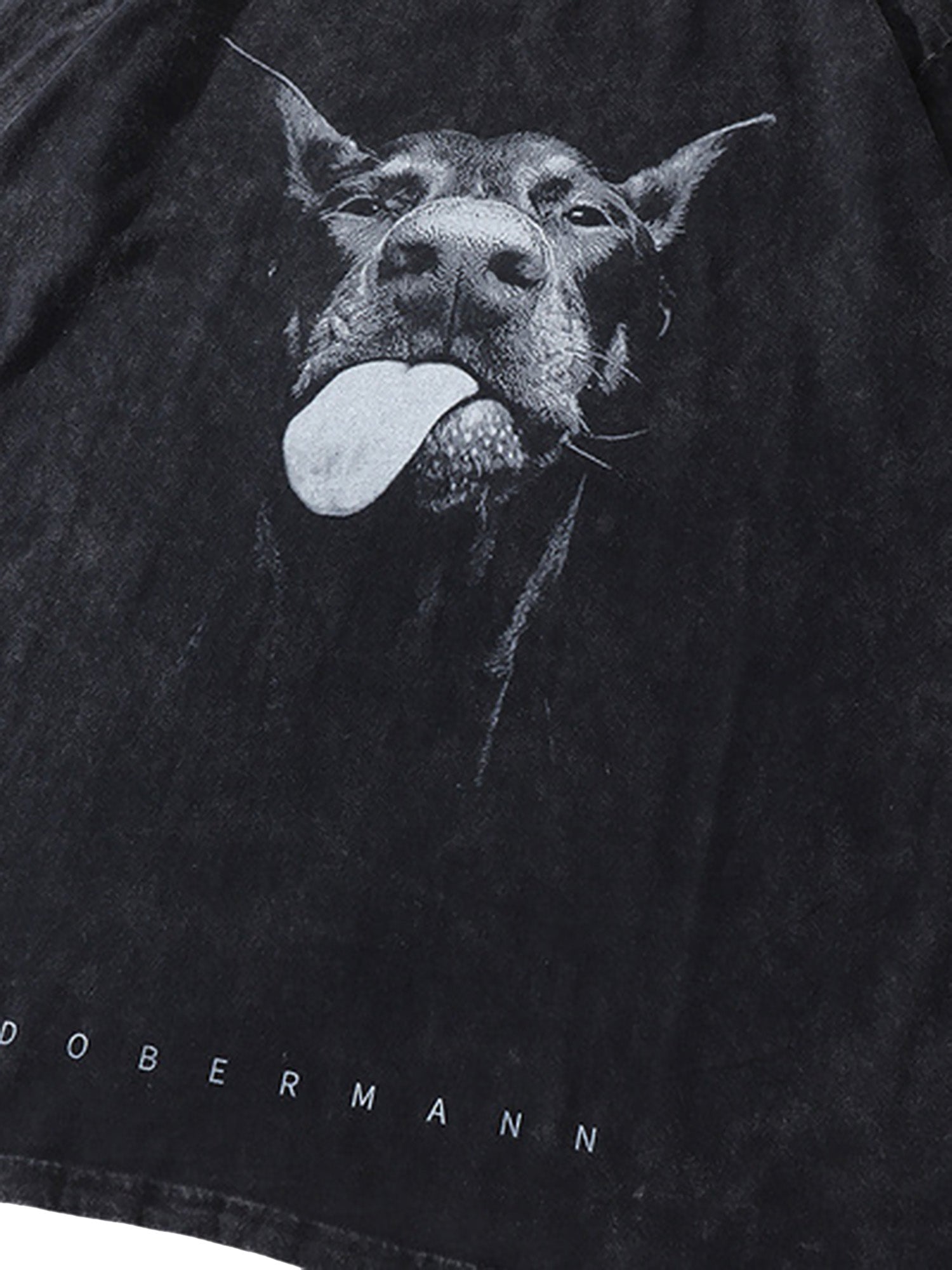 Thesupermade Retro Hip-hop Doberman Print T-shirt - 2172