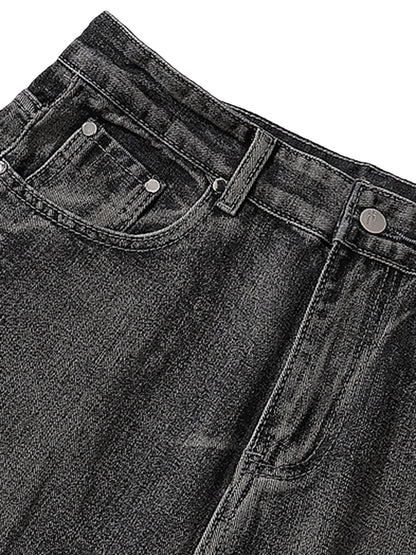 Wasteland Style Washed Distressed Pleated Flare Jeans 