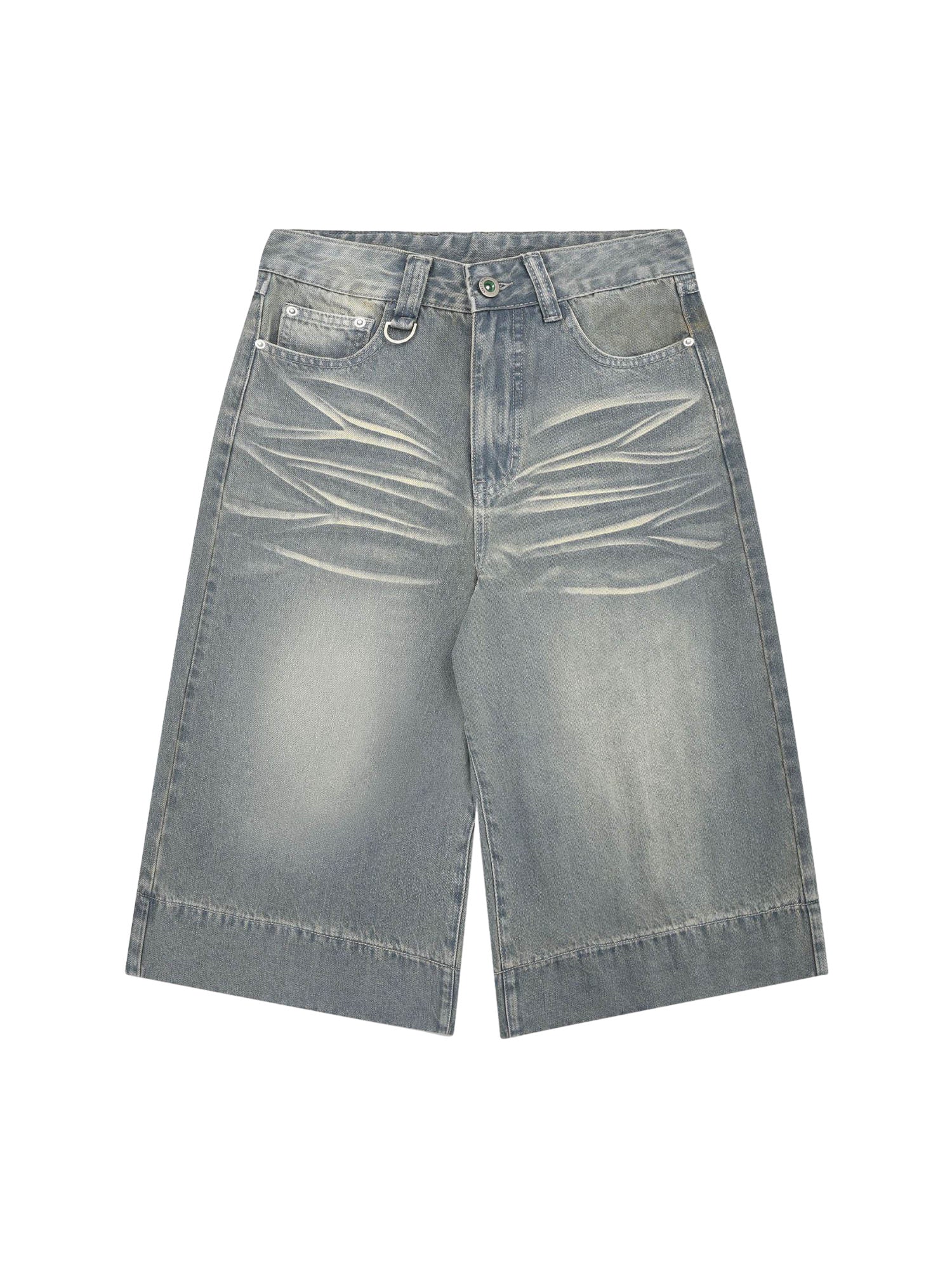 Thesupermade Washed Denim Hip-Hop Shorts - 2372