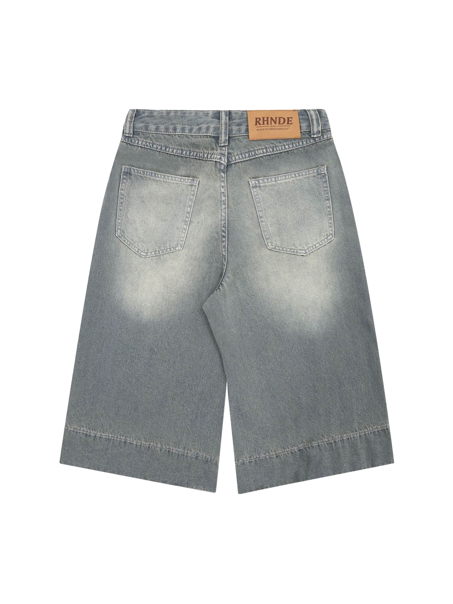 Thesupermade Washed Denim Hip-Hop Shorts - 2372