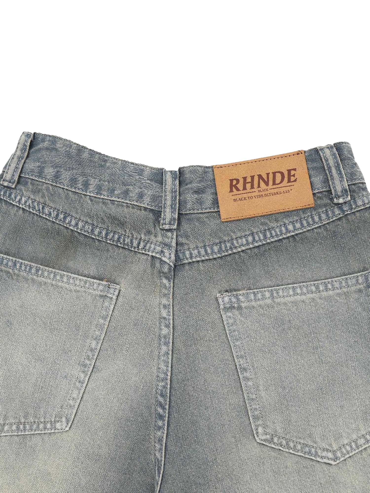 Thesupermade Washed Denim Hip-Hop Shorts