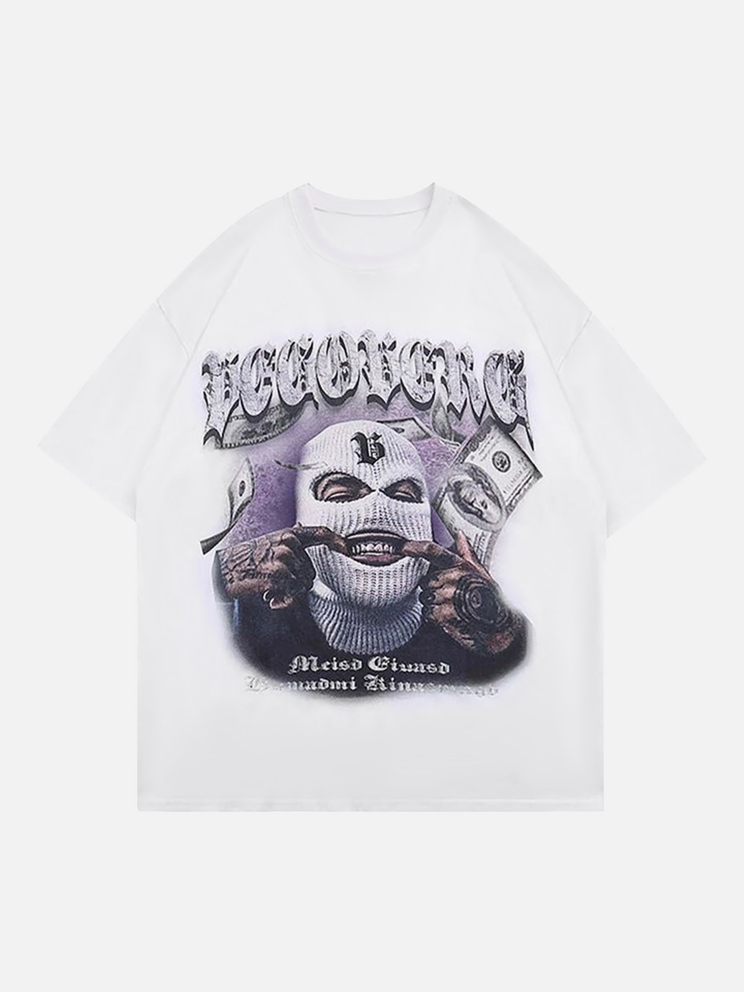 Thesupermade Masked Gangster Portrait Printed T-Shirt-1533