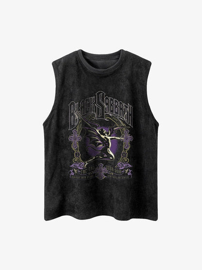 Thesupermade Printed Crew Neck Casual Vest 