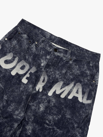 Original Oversized Denim Hoodie And Shorts Set 