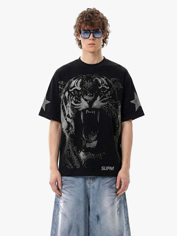 Tiger Graphic Star Sleeve T-Shirt