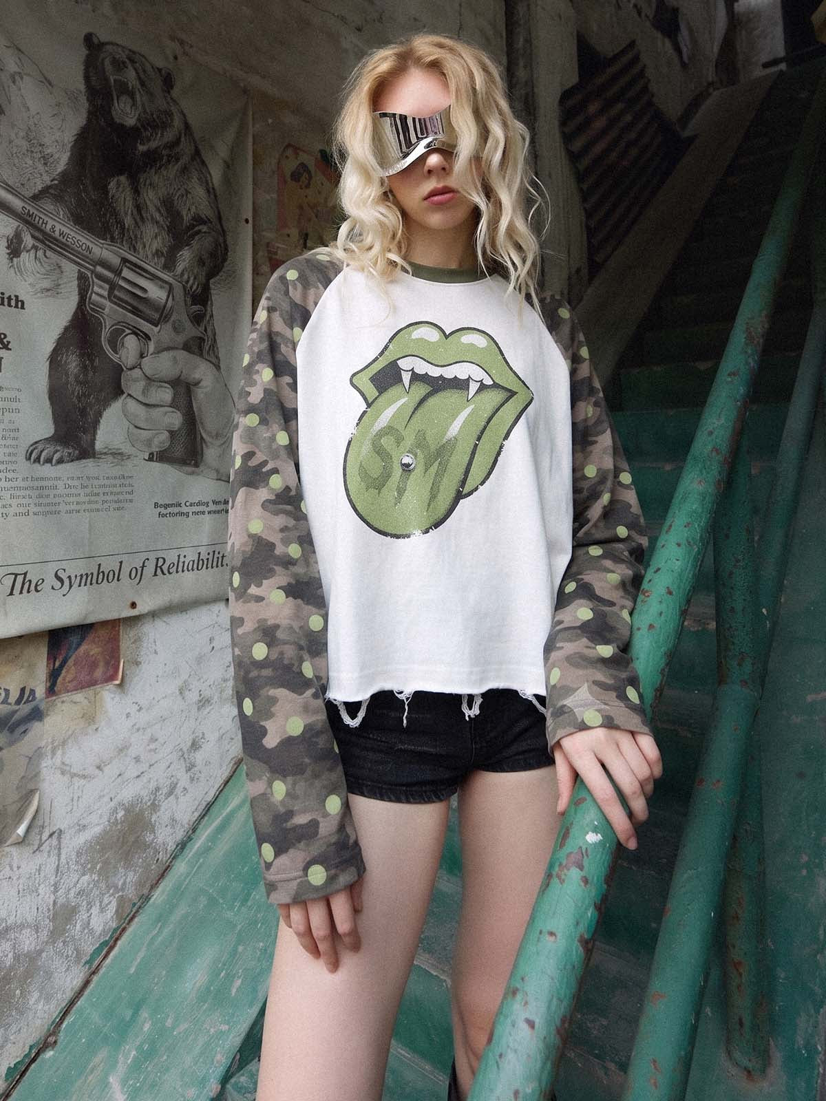 Camiseta raglán de los Rolling Stones
