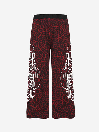 Contrast Leopard Patchwork Casual Pants