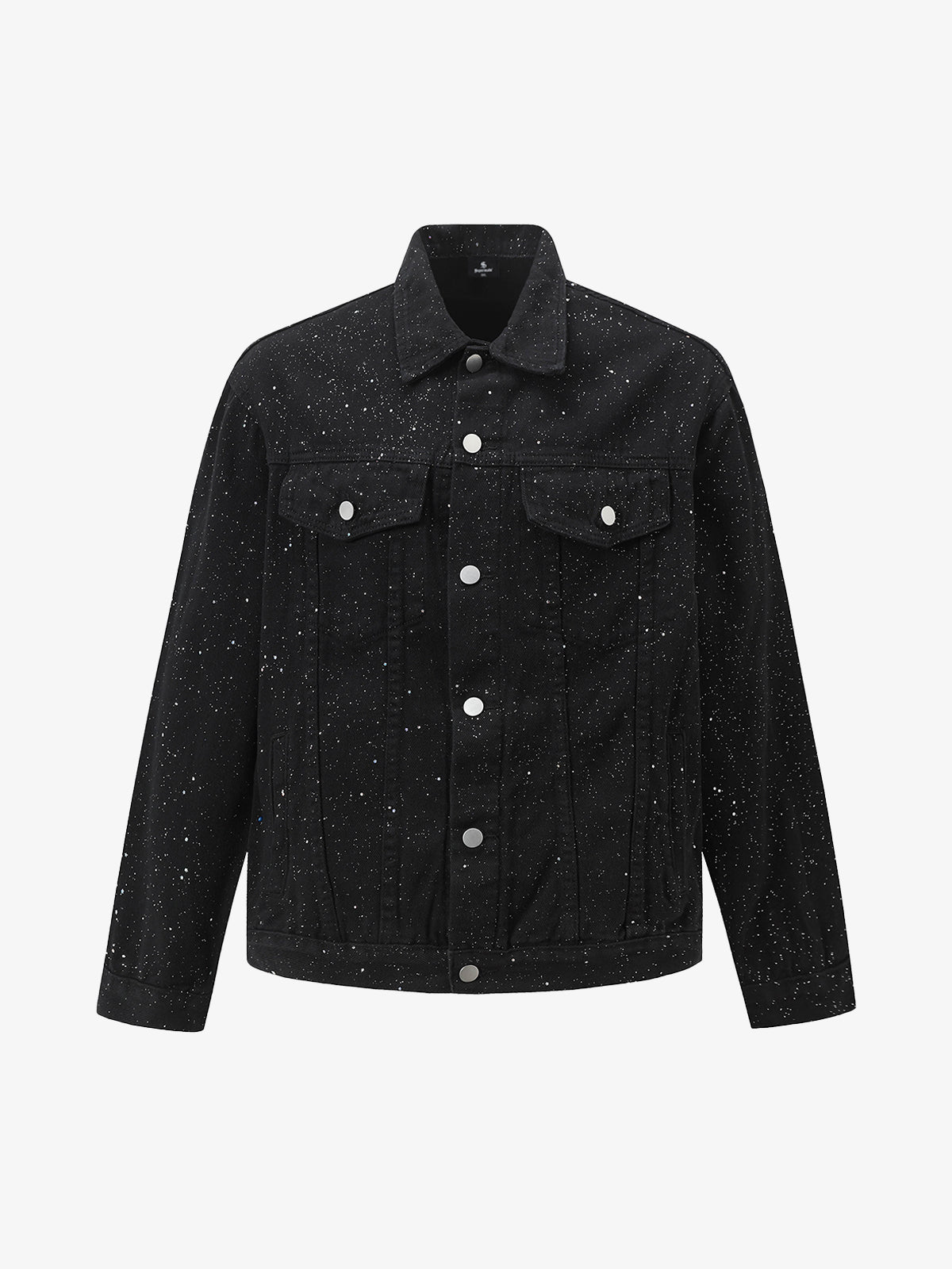 Distressed Sequin Design Denim Jacket 