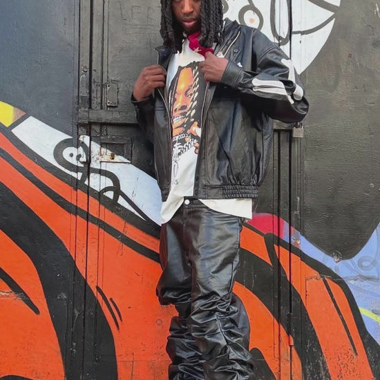 Pantaloni in pelle plissettati stile punk Thesupermade - 2195
