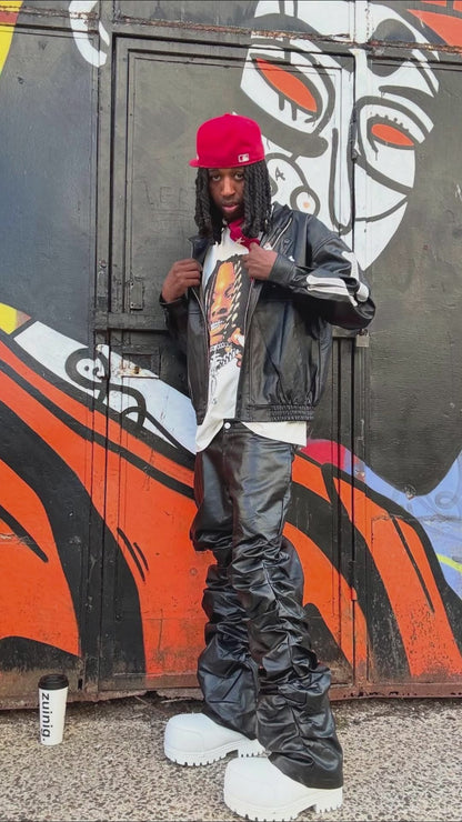 Pantaloni in pelle plissettati stile punk Thesupermade - 2195