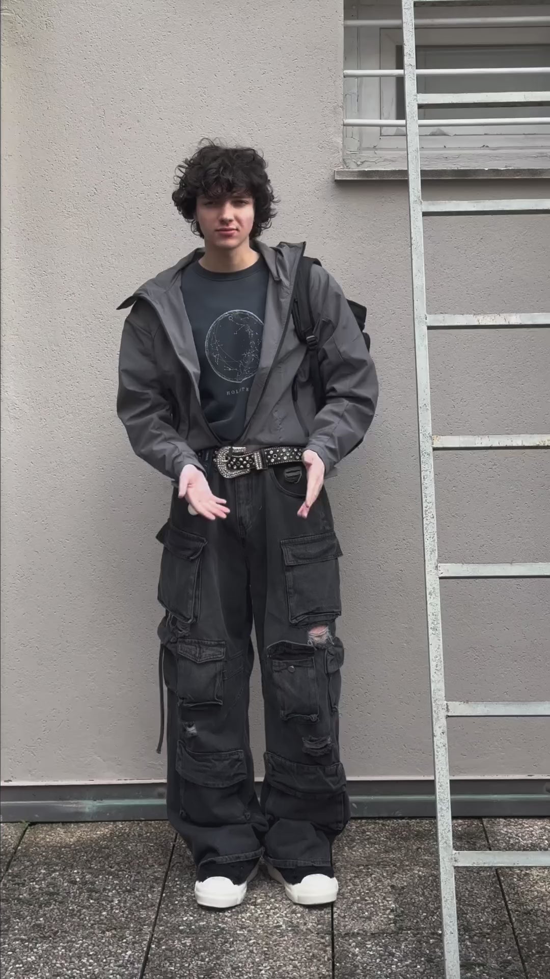 Thesupermade Washed Multi-pocket Work Cargo Jeans - 1830