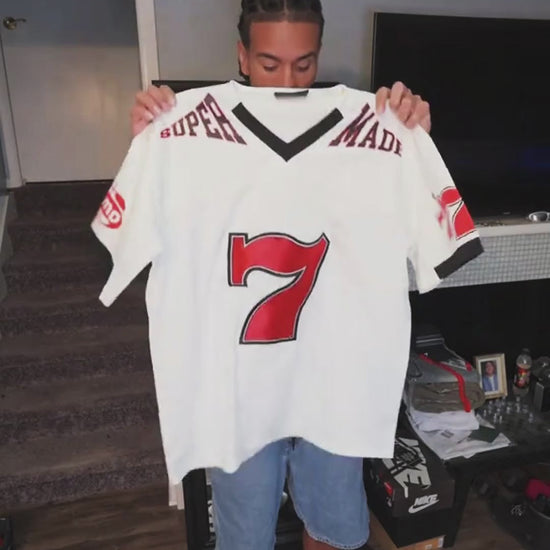 Original "SUPER 7" V-Ausschnitt Jersey T-SHIRT - 2400