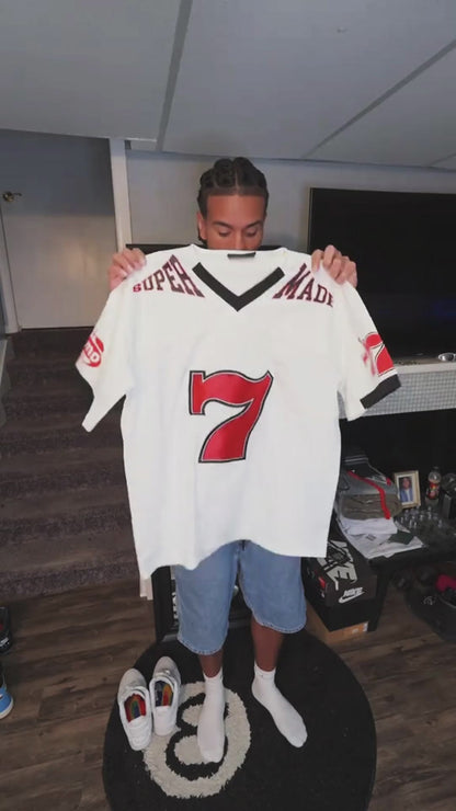 Original "SUPER 7" V-Ausschnitt Jersey T-SHIRT - 2400