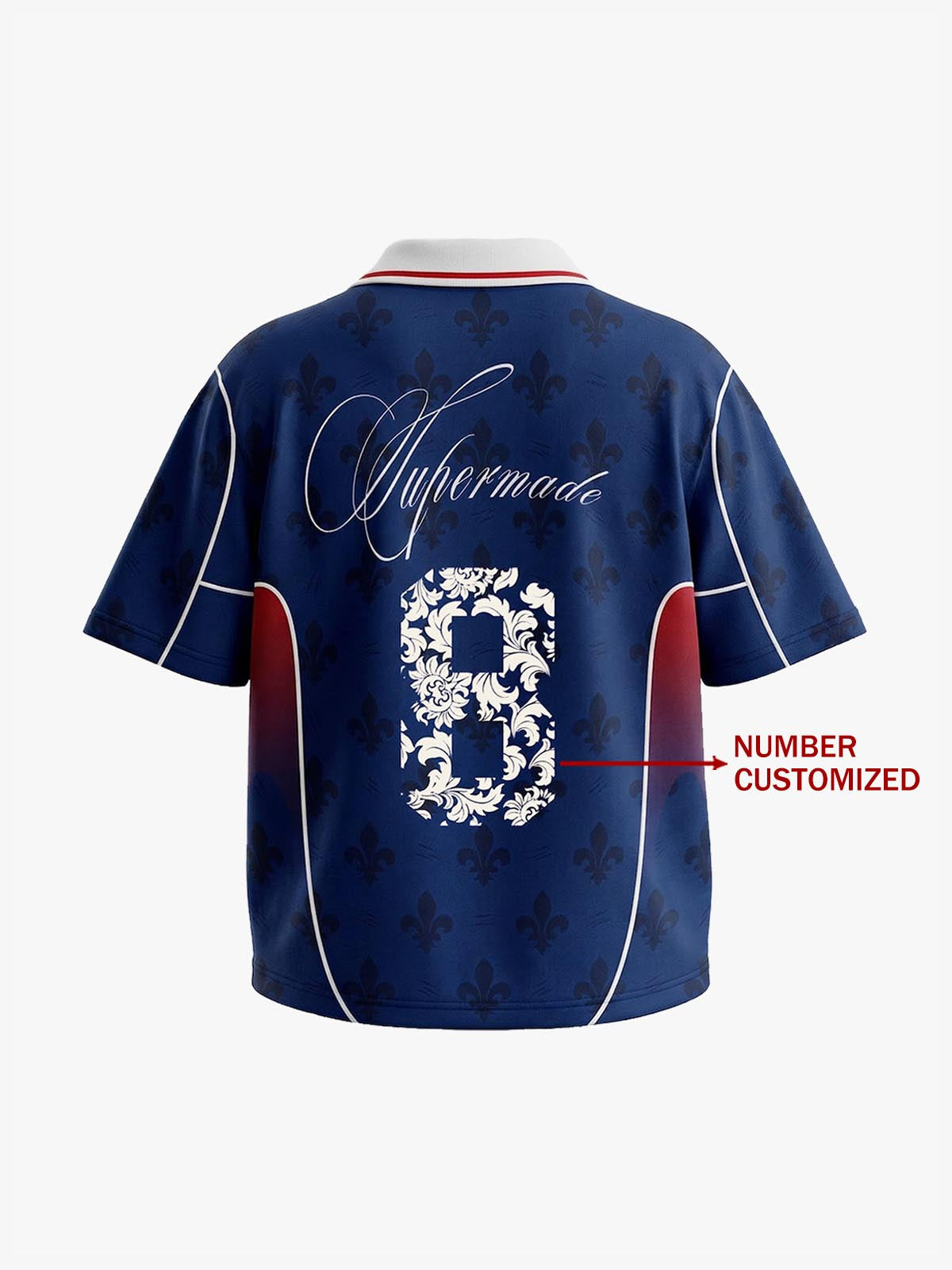 French Style Fleur-de-Lis Print Patchwork Custom Jersey Set - 2623 