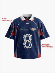 French Style Fleur-de-Lis Print Patchwork Custom Jersey Set - 2623 