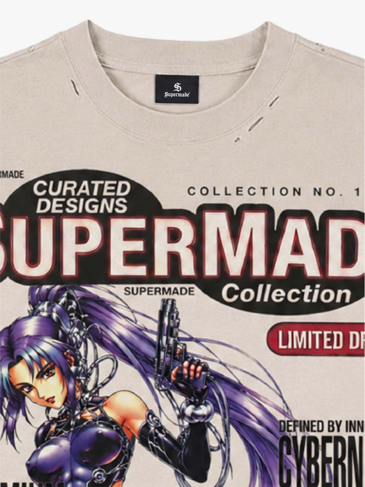 Camiseta holgada desgastada con estampado de videojuegos Y2K