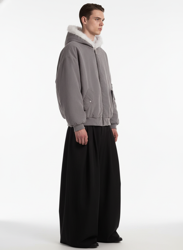 Oversized Reversible Fur Hooded Jacket - 2544 