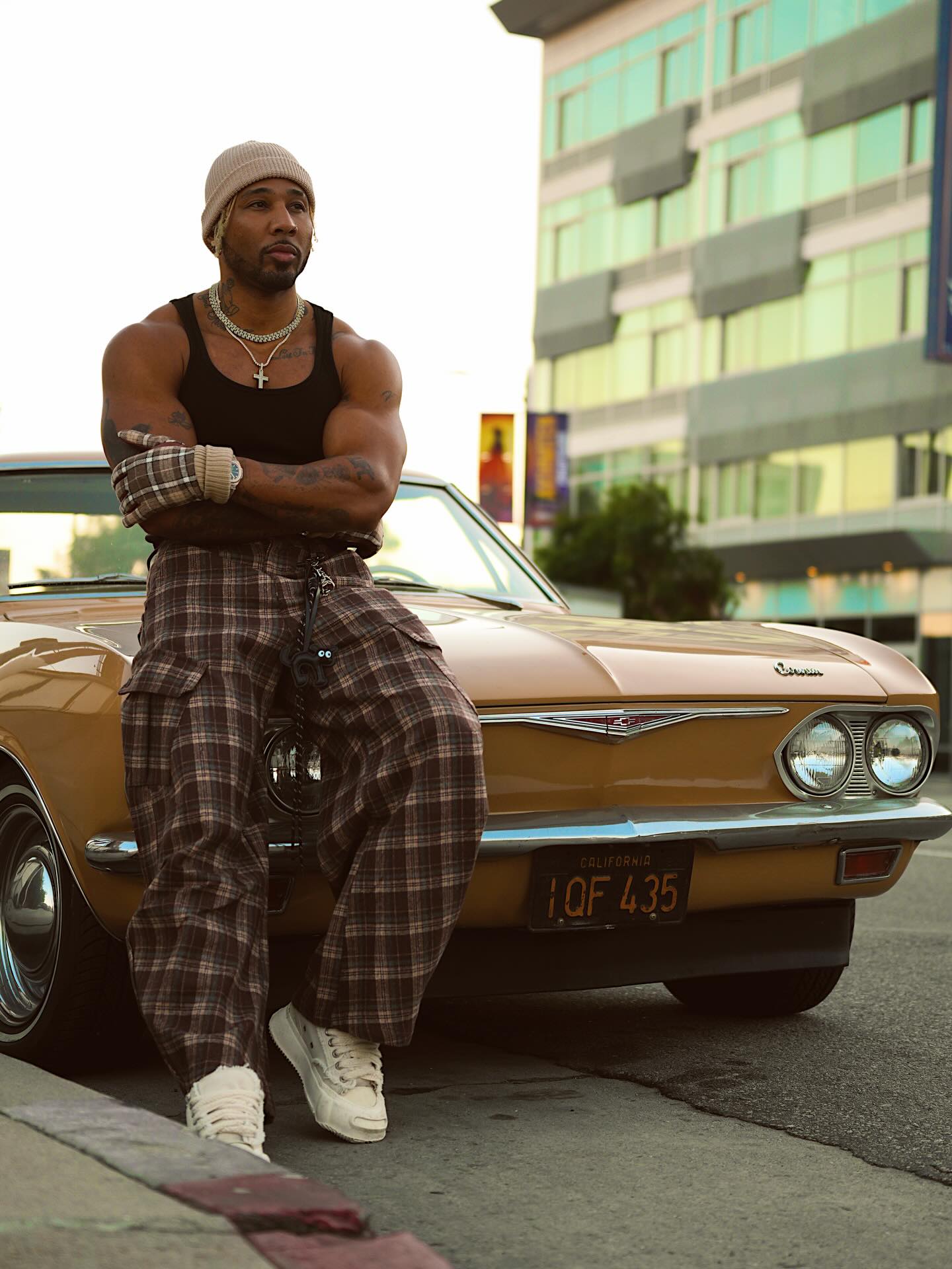 Vintage Plaid Pleated Multi-Pocket Cargo Casual Pants - 2524