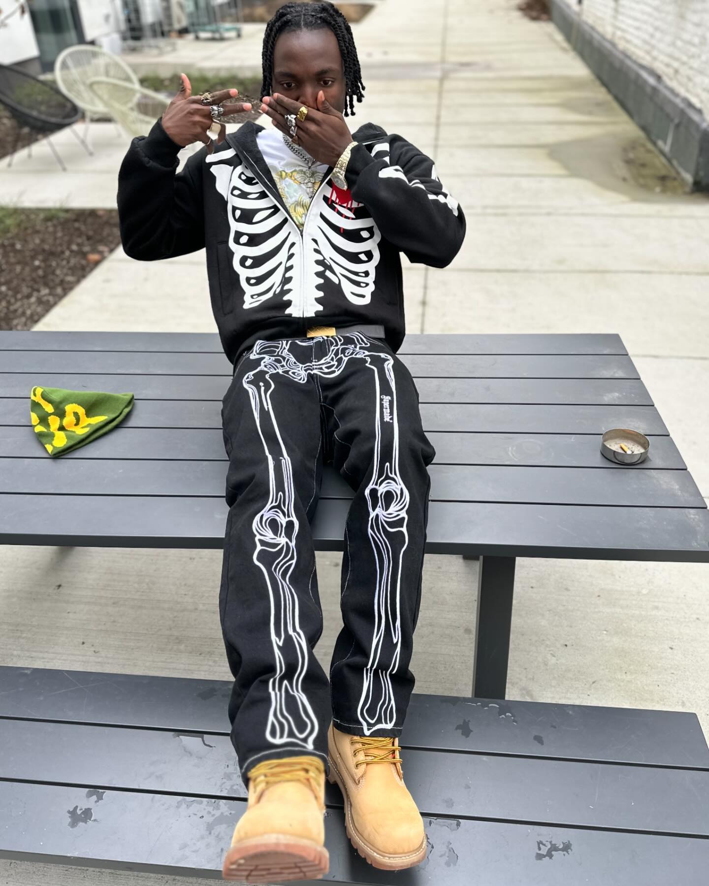 Hip Hop Bones Embroidered Jeans | Thesupermade®