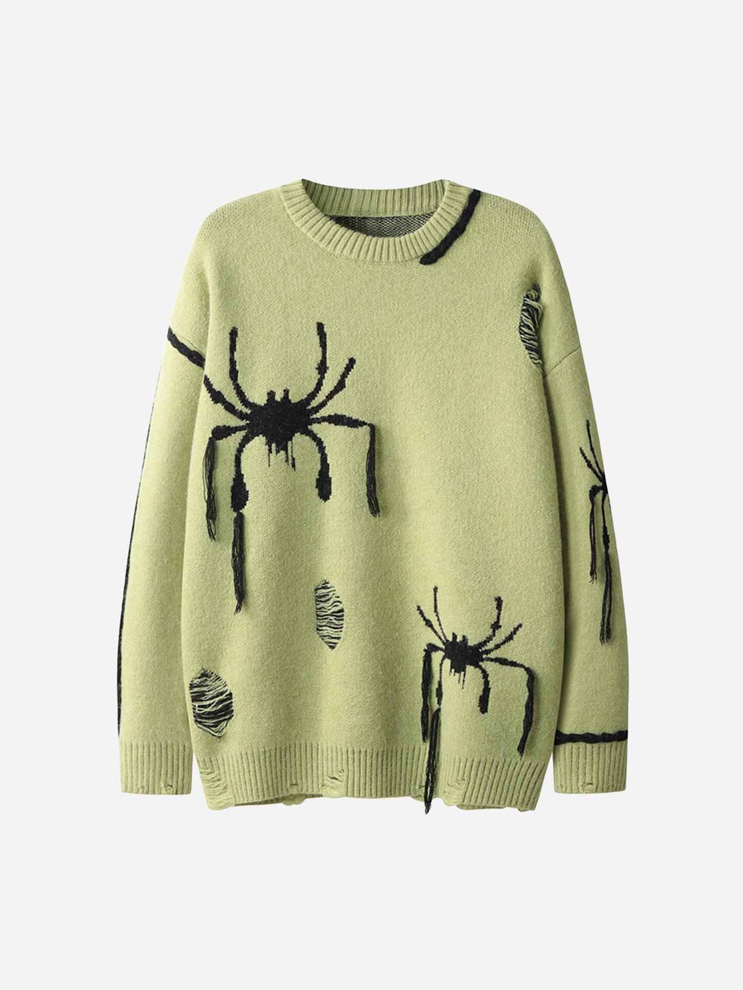 Thesupermade Spider Crew Loose Neck Sweater