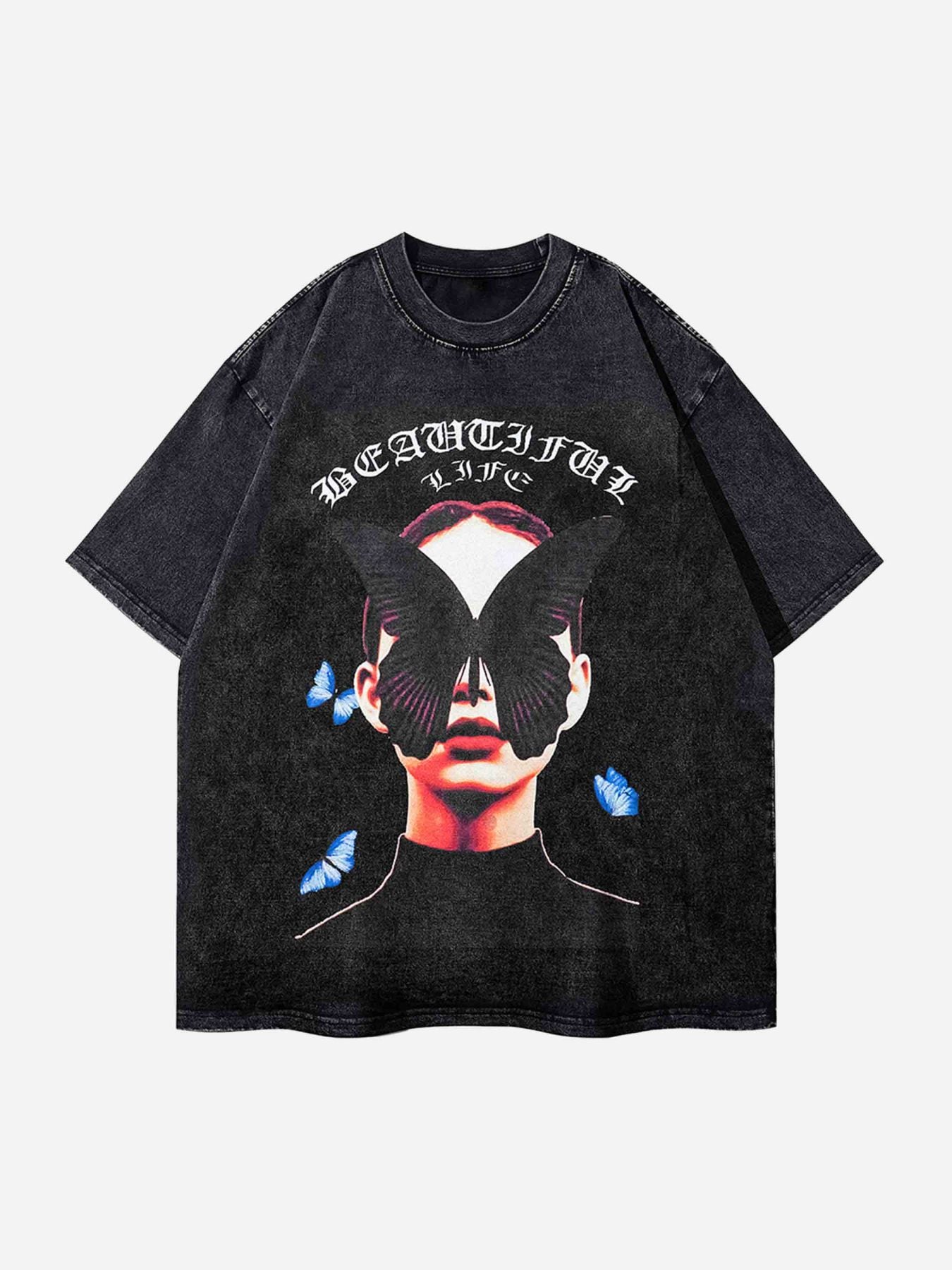 Thesupermade Black Butterfly Girl T-shirt