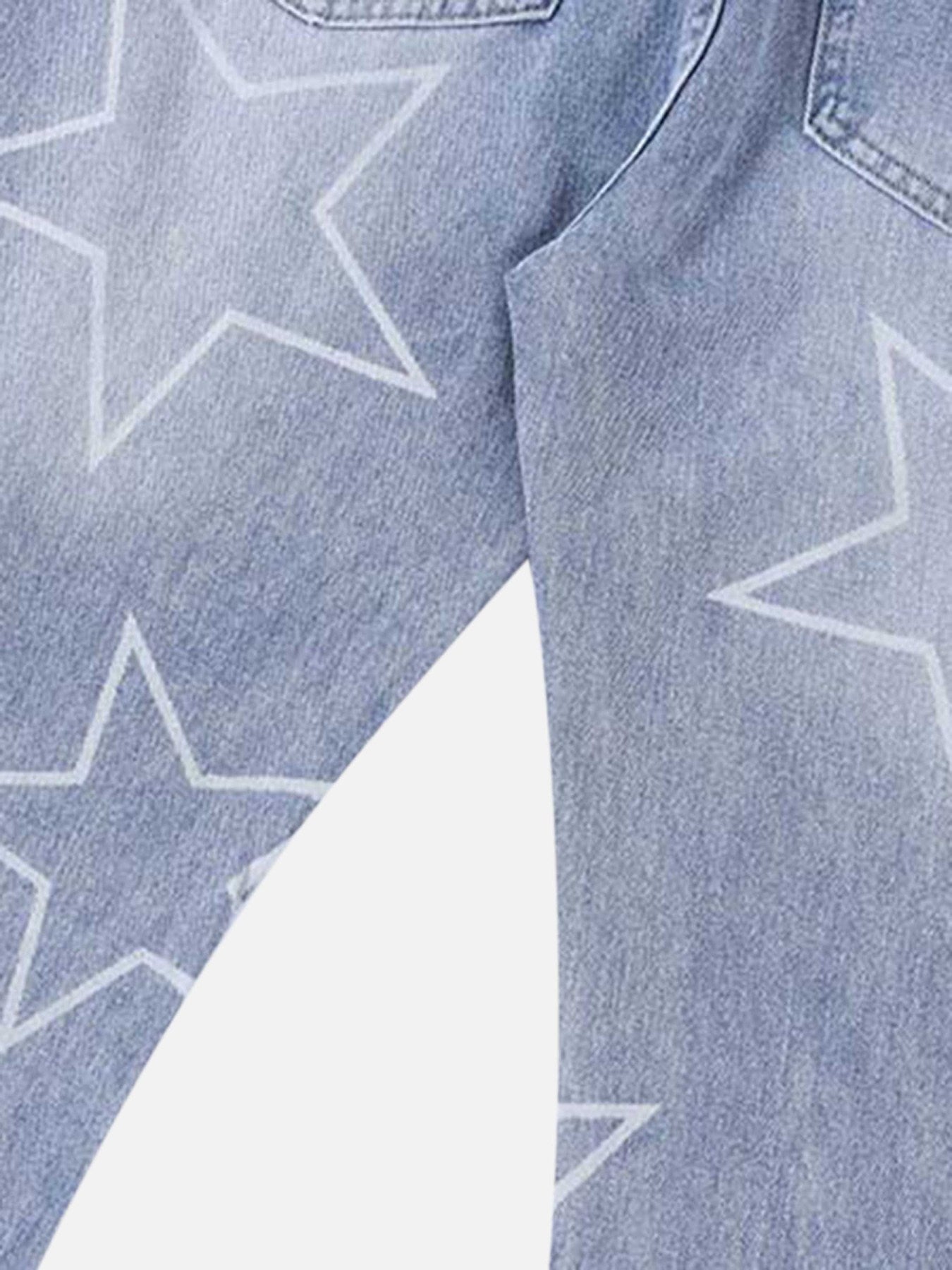 The Supermade Star Print Ripped Jeans