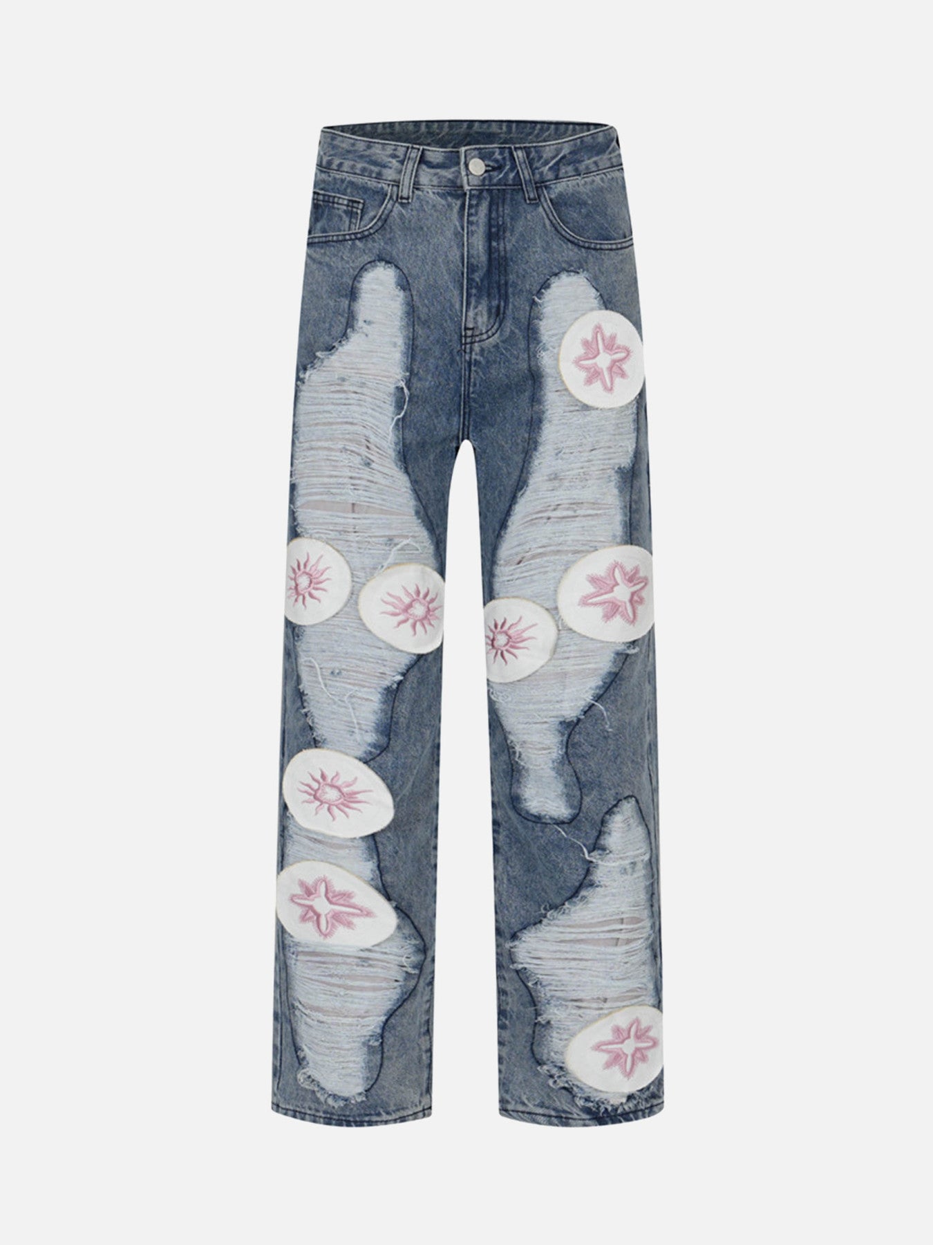 The Supermade Ripped Patch Embroidered Jeans