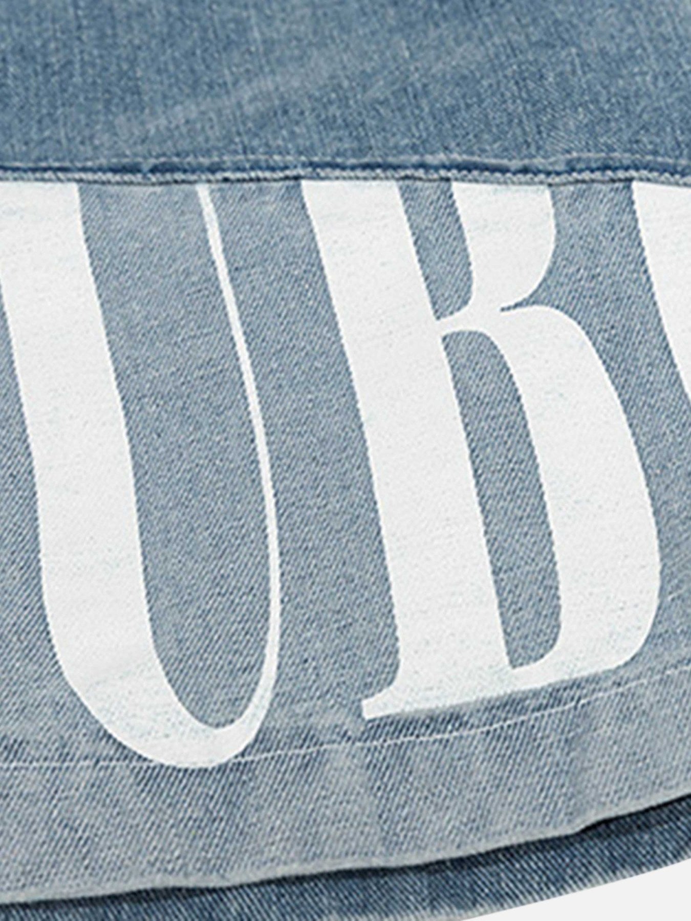 Thesupermade Splicing Letter Print Shorts