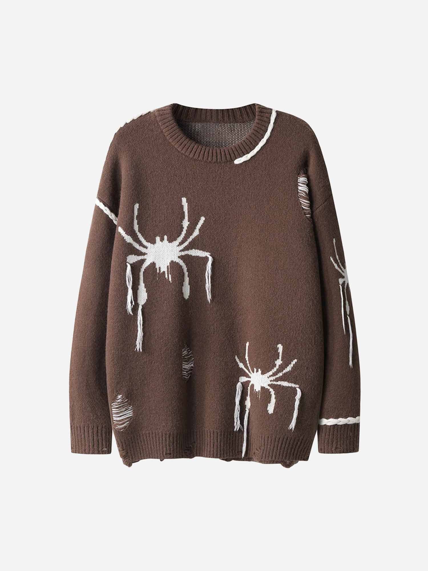Thesupermade Spider Crew Loose Neck Sweater