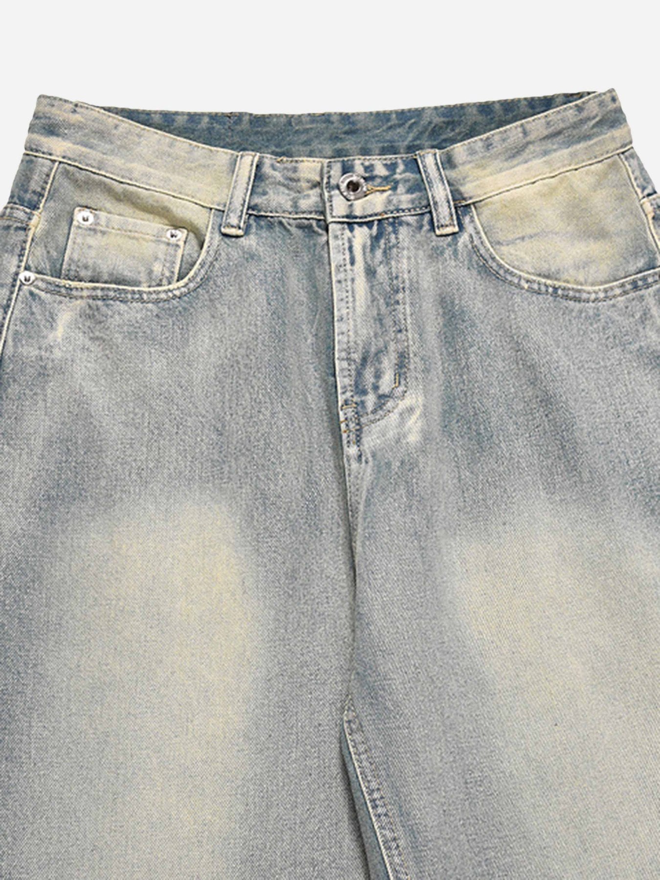 Thesupermade Washed And Worn Loose Jeans
