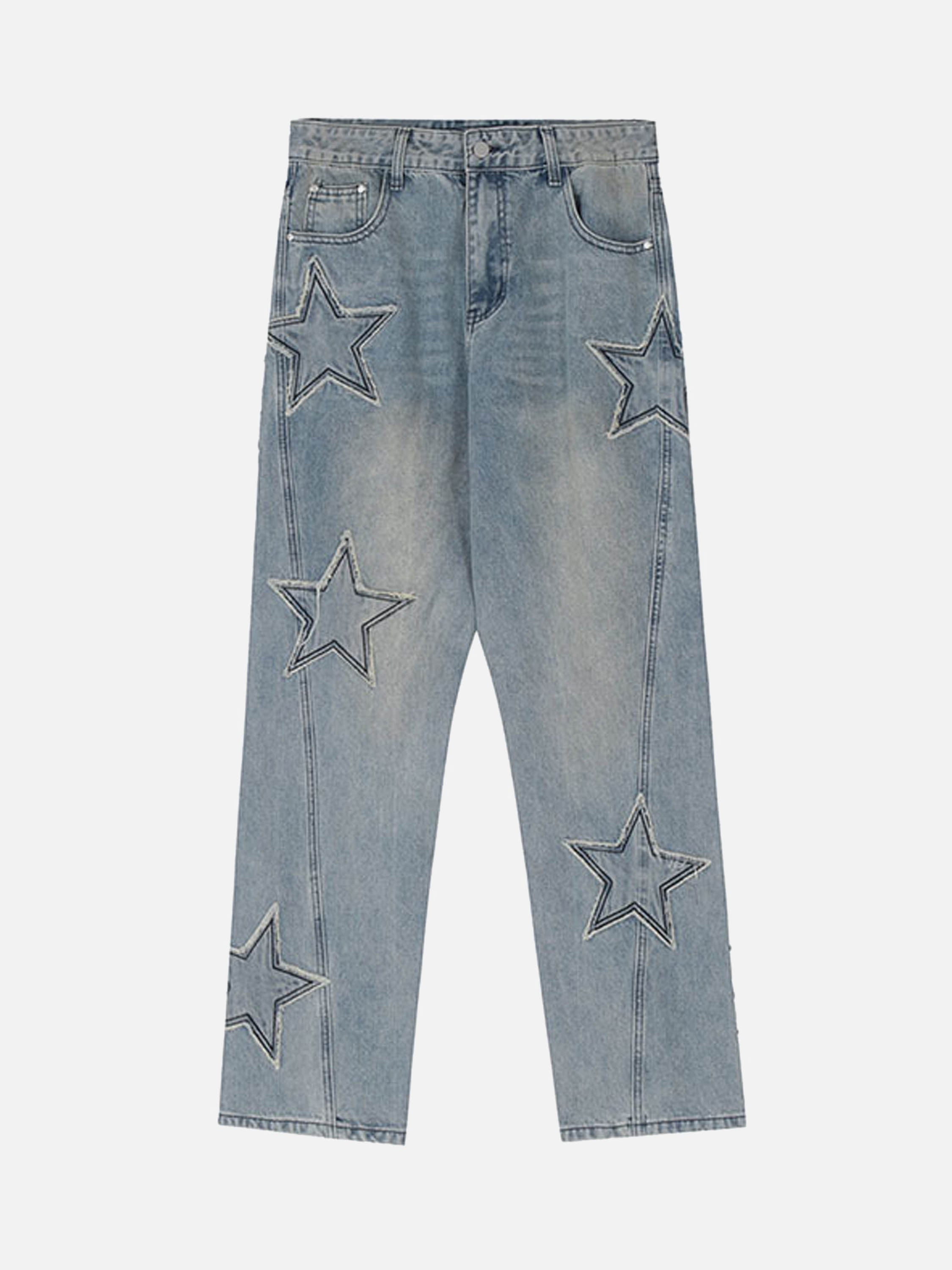 Thesupermade American Vintage Star Patch Embroidered Jeans