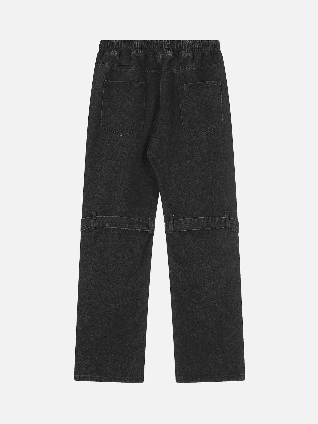 Thesupermade Star Embroidered Flutter Belt Elastic Waist Jeans