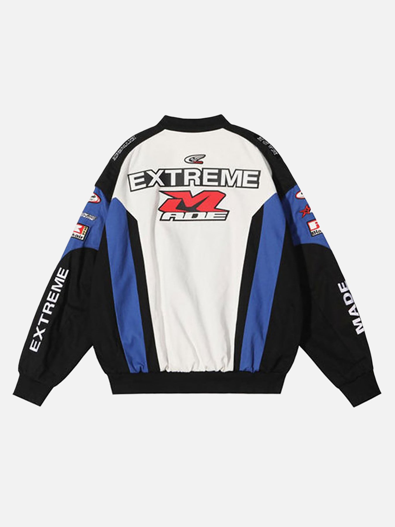 The Supermade Retro Color Blocking Embroidered Letters Jacket