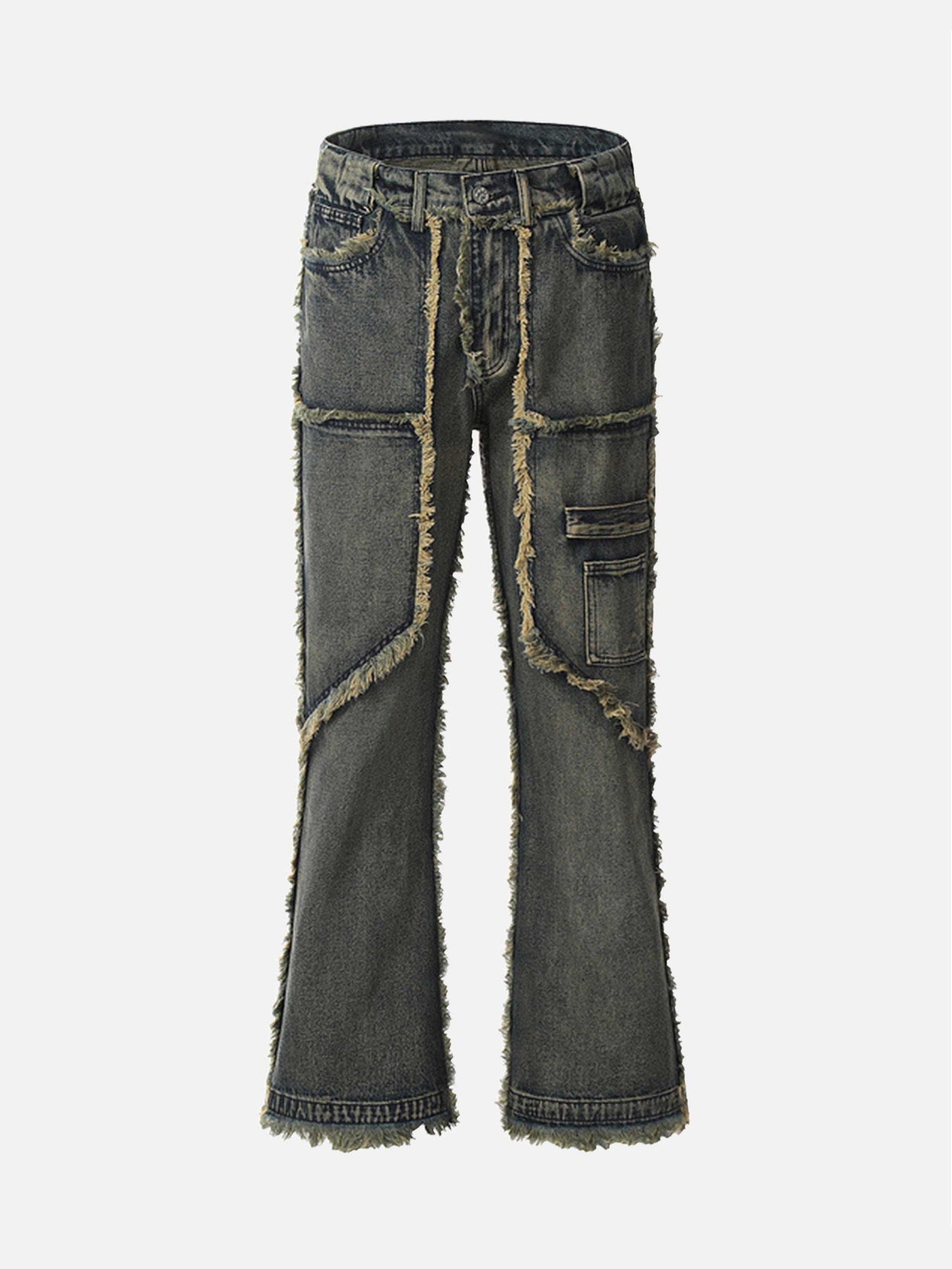 The Supermade Old Raw Hem Straight Leg Micro Flare Jeans