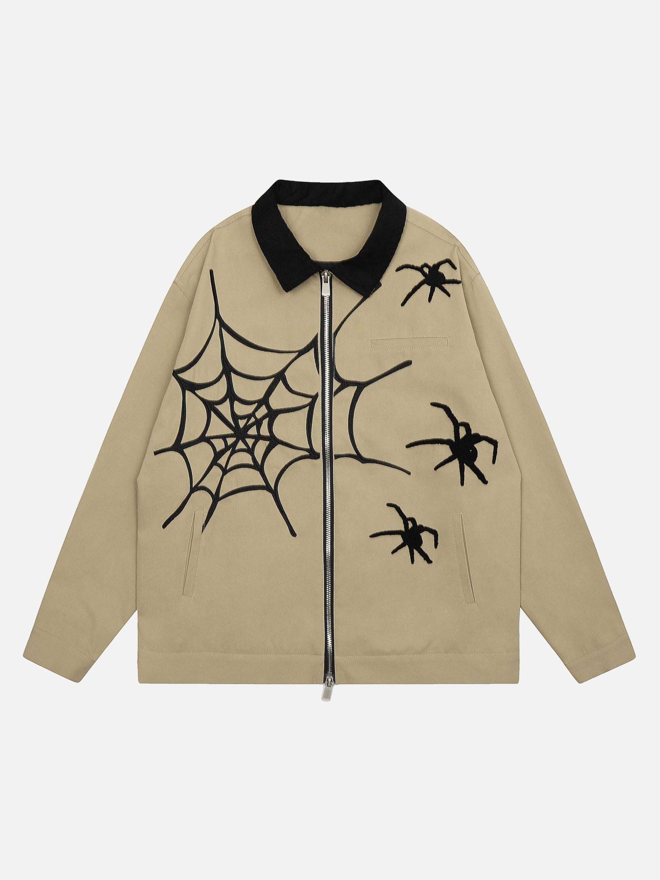 Thesupermade Large Spider Web Embroidered Denim Jacket - 1827