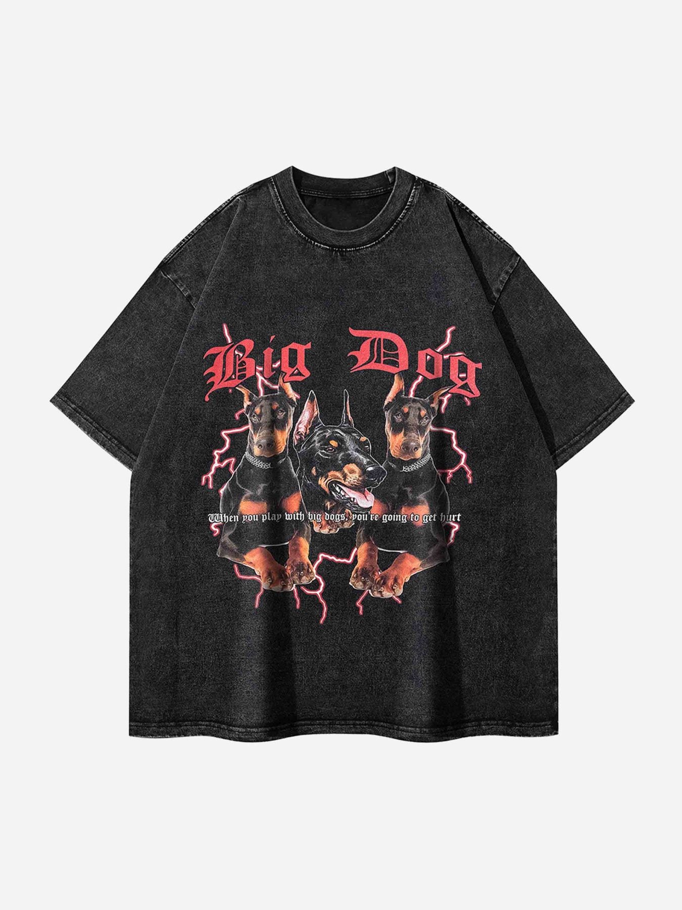The Supermade Doberman Pinscher Print Washed Out T-shirt