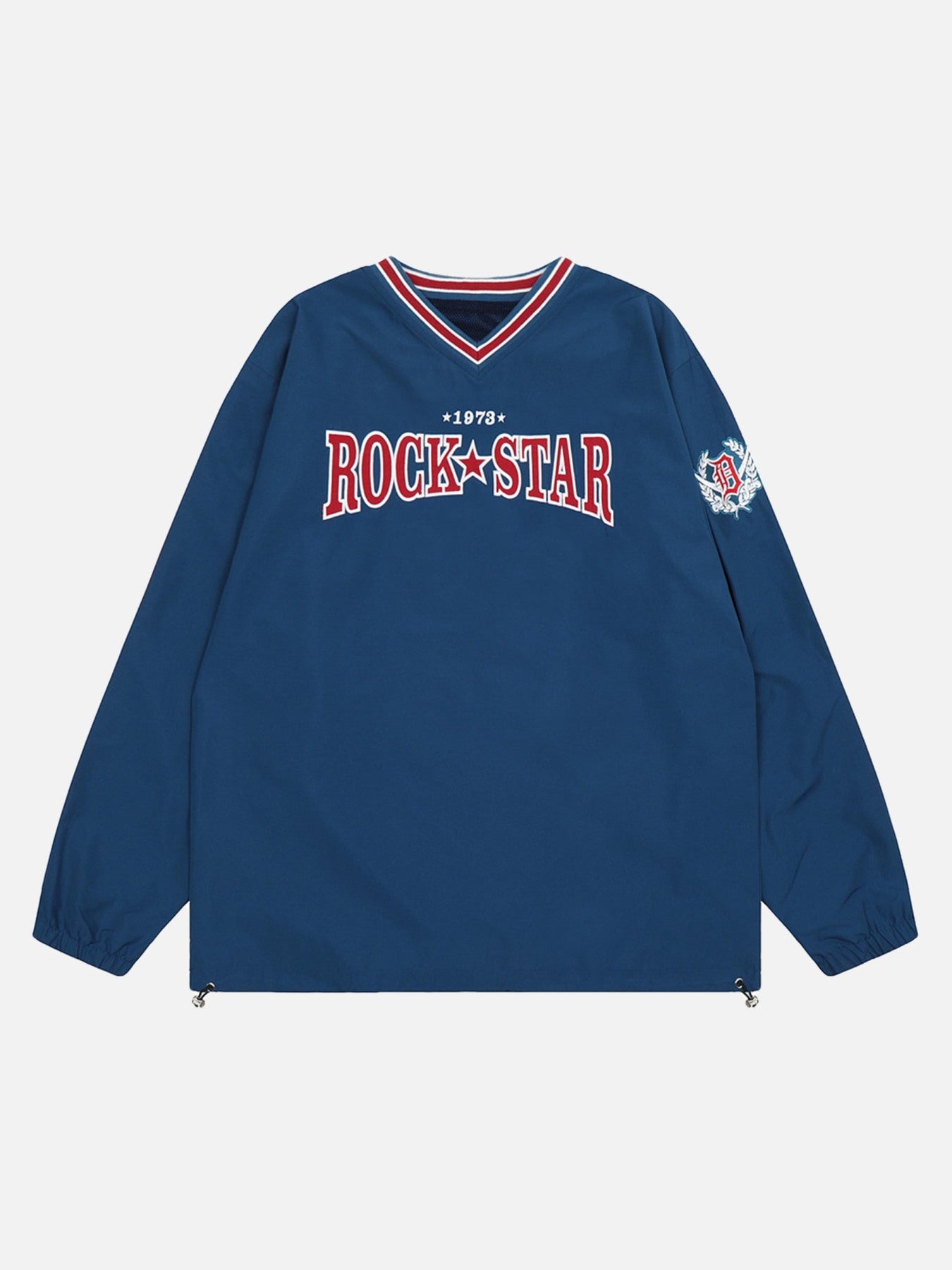 Thesupermade American Embroidered Monogrammed V-neck Sweatshirt