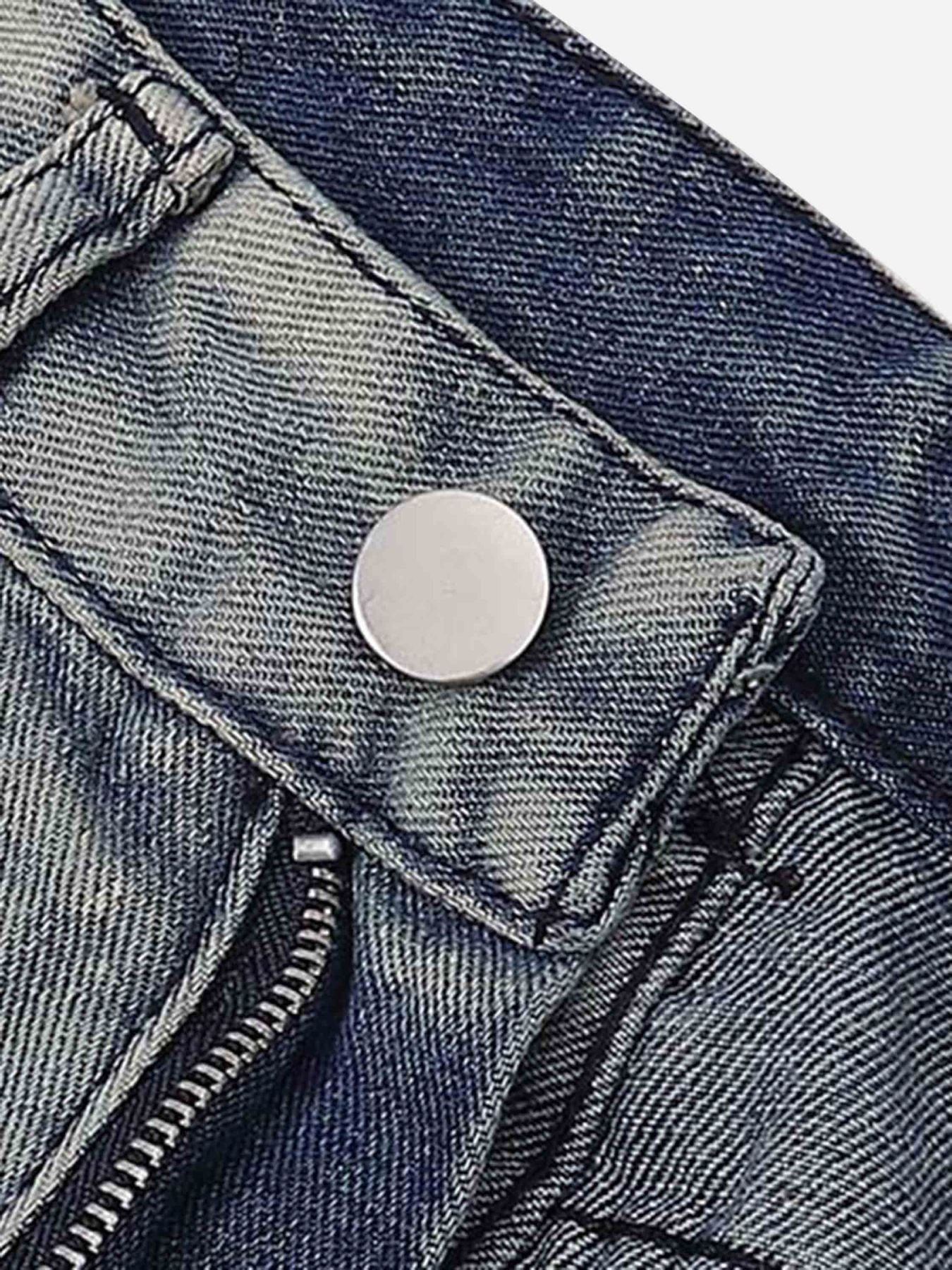 The Supermade Vintage Ink Splash Washed And Distressed Jeans
