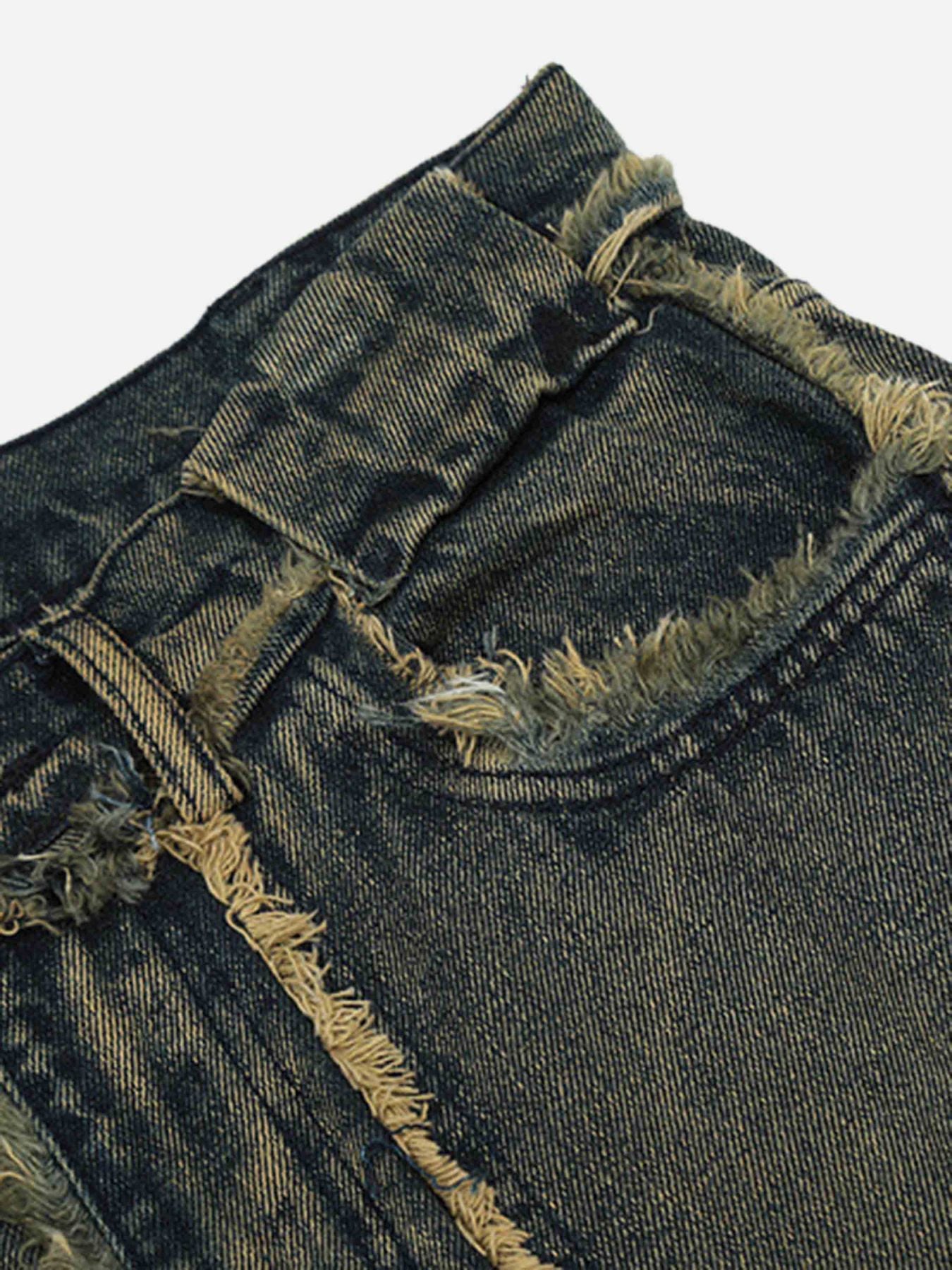 The Supermade Old Raw Hem Straight Leg Micro Flare Jeans